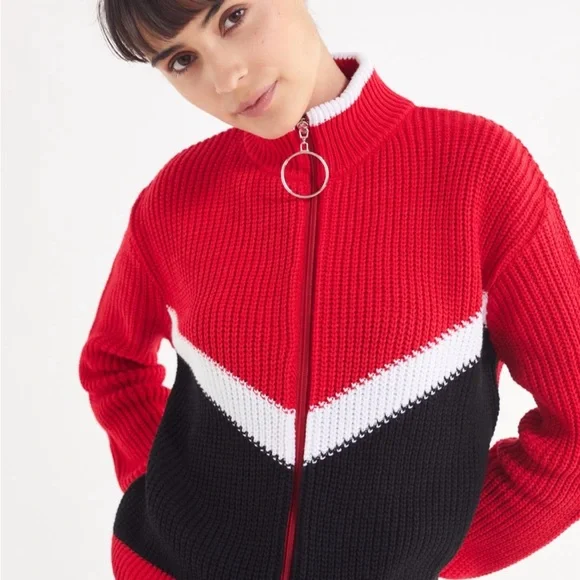 Urban outfitters jamie colorblock zip up cardigan - Picture 6 of 6